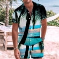 thumbnail image 2 of Conjunto de ropa de playa hawaiana para hombre Conjunto de 2 piezas de camisa bohemia de verano y pantalones cortos Pompotops  oipoqjl51280, 2 of 9
