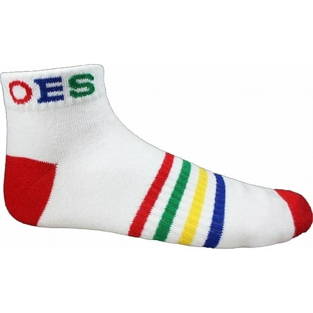 

Eastern Star Striped Pair Ladies Ankle Socks [White - 5-10]