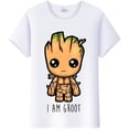 thumbnail image 2 of Camiseta con estampado de dibujos animados de Marvel I AM GROOT para mujer, blusa Kawaii de los años 90, camisetas holgadas blancas con cuello redondo, Tops de manga corta para mujer, 2 of 4