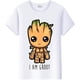 thumbnail image 2 of Camiseta con estampado de dibujos animados de Marvel I AM GROOT para mujer, blusa Kawaii de los años 90, camisetas holgadas blancas con cuello redondo, Tops de manga corta para mujer, 2 of 4