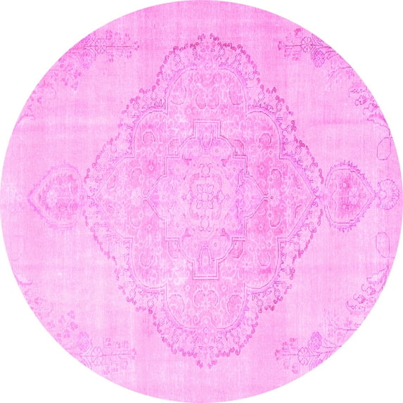 Ahgly Company Indoor Round Persian Pink Traditional Area Rugs, 3' Round