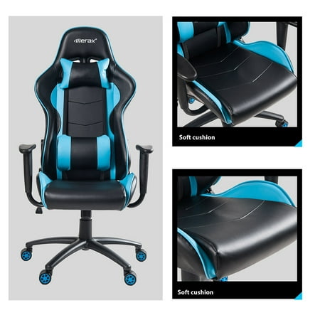 Topcobe Office Recliner Chair, Adjustable Swivel Gaming Chair, Office Chair Racing Style w/ Lumbar Support and Headrest - (Best Lumbar Support Pillow For Recliner)