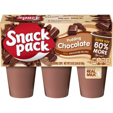 (2 Pack) Super Snack Pack Chocolate Pudding Cups, 6 (Best Store Bought Pudding)