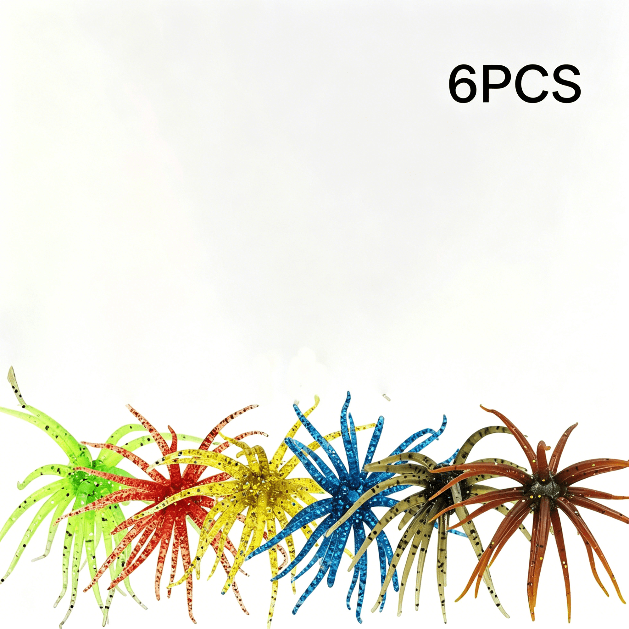 BESTSKY 6 Pcs Soft Urchin Lures Fishing Saltwater Slow Floating Lures for Bass Trout Crappie
