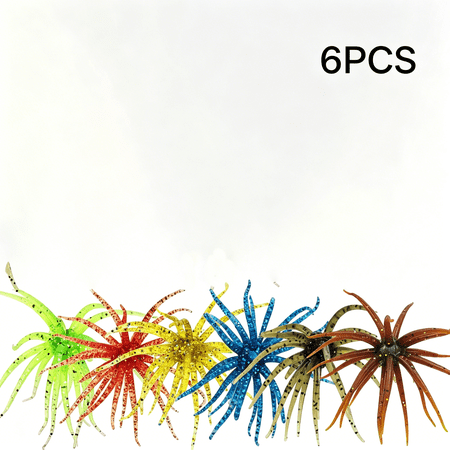 BESTSKY 6 Pcs Soft Urchin Lures Fishing Saltwater Slow Floating Lures for Bass Trout Crappie