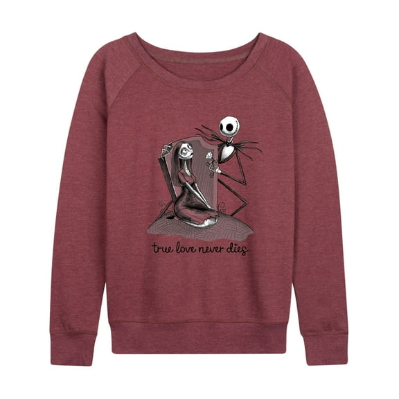 The Nightmare Before Christmas - True Love Never Dies - Women's Lightweight French Terry Long Sleeve Shirt