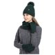 thumbnail image 3 of Sombreros de mujer de moda casual de invierno que mantienen el calor sólido conjunto de gorro de punto bufanda guante mujer sombrero de acrílico, 3 of 6