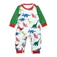 thumbnail image 1 of Tenue d'Intérieur Imprimé Dinosaure Col Parent-Enfant Manches Longues Costume Robe Parents et Enfants, 1 of 6