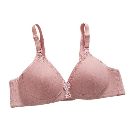 

Wireless Bra Bras For Women No Underwire Women s Lace Solid Bra Wire Free Underwear One-Piece Bra Everyday Underwear Pink