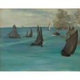 thumbnail image 2 of Édouard Manet 24x20 Gold Ornate Framed and Double Matted Museum Art Print Titled - Sea View, Calm Weather (Sea View, Calm Time) (1864), 2 of 4