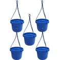 thumbnail image 4 of Austin Planter MHAPSea Blue Pack of 5, Plastic Flower Pot, seedlings Planter, Nursery Planter, Colorful Flower Planter, Seed Starting Pot with Hanger, 4 of 9
