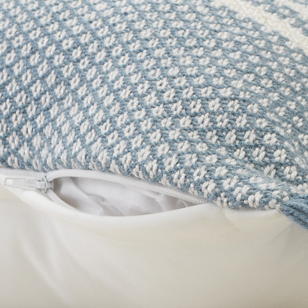 Ox Bay Bailey 24" x 24" Blue/White Striped Polyester Adult Decorative Indoor/Outdoor Throw Pillow