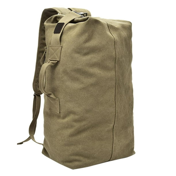 Canvas Vintage Men Rucksack Camping Hiking Outdoor Khaki L