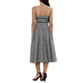 thumbnail image 3 of INSPIRE CHIC Vintage Gingham Dress for Womens Spaghetti Strap 1950s A-Line Flowy Midi Dresses XS Black, 3 of 6