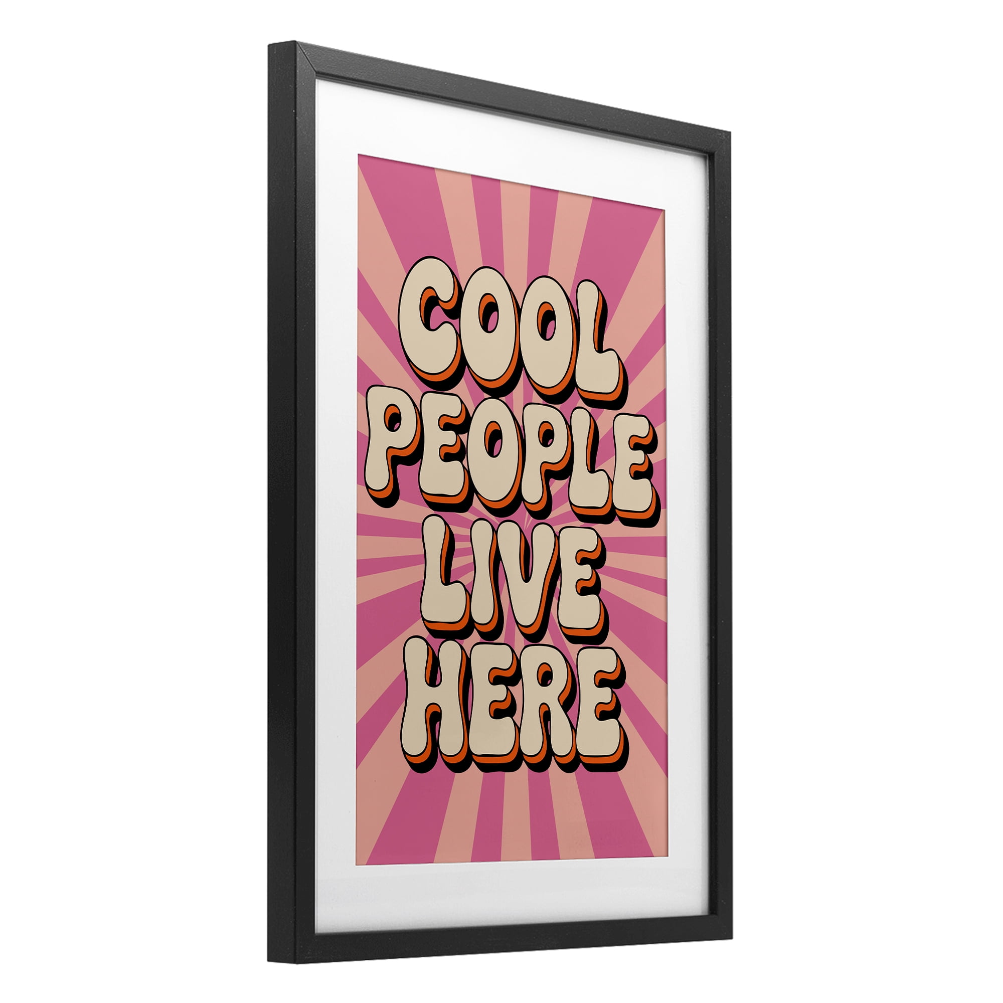 Stupell Industries Groovy Cool People Live Here Black Framed Print Under Glass, design by Andreas Magnusson