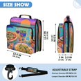 thumbnail image 3 of Sunset Feast Printed Zipper Binder with Handle&Shoulder Strap 2 inch 3 Ring 500+300 Sheet Capacity File Folder Organizer, 3 of 8