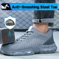 thumbnail image 2 of LAoutun Mens Steel Toe Shoes Lightweight Safety Work Shoes Cushioned Steel Toe Sneakers Grey, 2 of 6