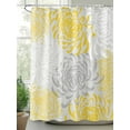 thumbnail image 2 of Fsddascl Yellow White Shower Curtain Set - Extra Long 72" x 96" Washable Bathtub Curtain with 12 Hooks, Abstract Grey Chrysanthemum Flower Floral Waterproof Fabric Stall Shower Curtains for Bathroom, 2 of 6