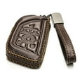 thumbnail image 2 of Vitodeco Genuine Leather Smart Key Fob Case with Leather Key Strap Compatible for Chevrolet Corvette (2020 - 2026 Models) - 6-Button, Brown, 2 of 6