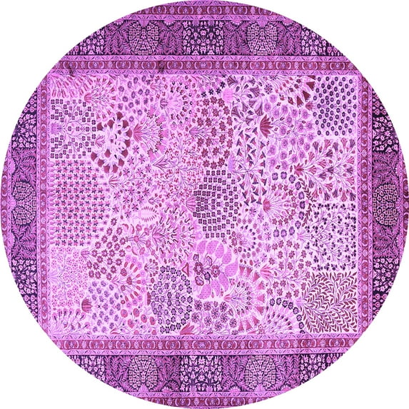 Ahgly Company Indoor Round Persian Purple Traditional Area Rugs, 7' Round