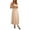 Khaki, variant on Musuos Women's Casual Long Cami Dress Summer Dot Print Square Neck Sleeveless A-Line Scalloped Dress for Party Club