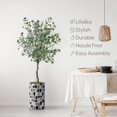 thumbnail image 3 of Artificial Tree in Modern Geometric Pattern Planter, Fake Eucalyptus Silk Tree for Indoor and Outdoor Home Decoration - 57" Overall Tall (Plant Pot Plus Tree), 3 of 5