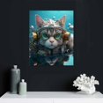 thumbnail image 4 of Nawypu Cat's Underwater Adventure Framed Canvas Wall Art Diving Kitty Scene Ready to Hang Ideal for Living Room Home Bedroom Decoration, 4 of 4