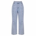 thumbnail image 3 of VBVC No Boundarie Women's Stretchy High Waisted Jeans With Pocket,Ladies Y2K Cargo Wide Leg Denim Pants,Loose Vintage Jeans Trousers For Women,Light Blue,Size S, 3 of 6