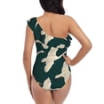 thumbnail image 5 of Sikiie Flying Swans Print Women One Piece Swimsuits Tummy Control One Shoulder Bathing Suits Ruffle Swimwear, From S to XXL-X-Large, 5 of 6