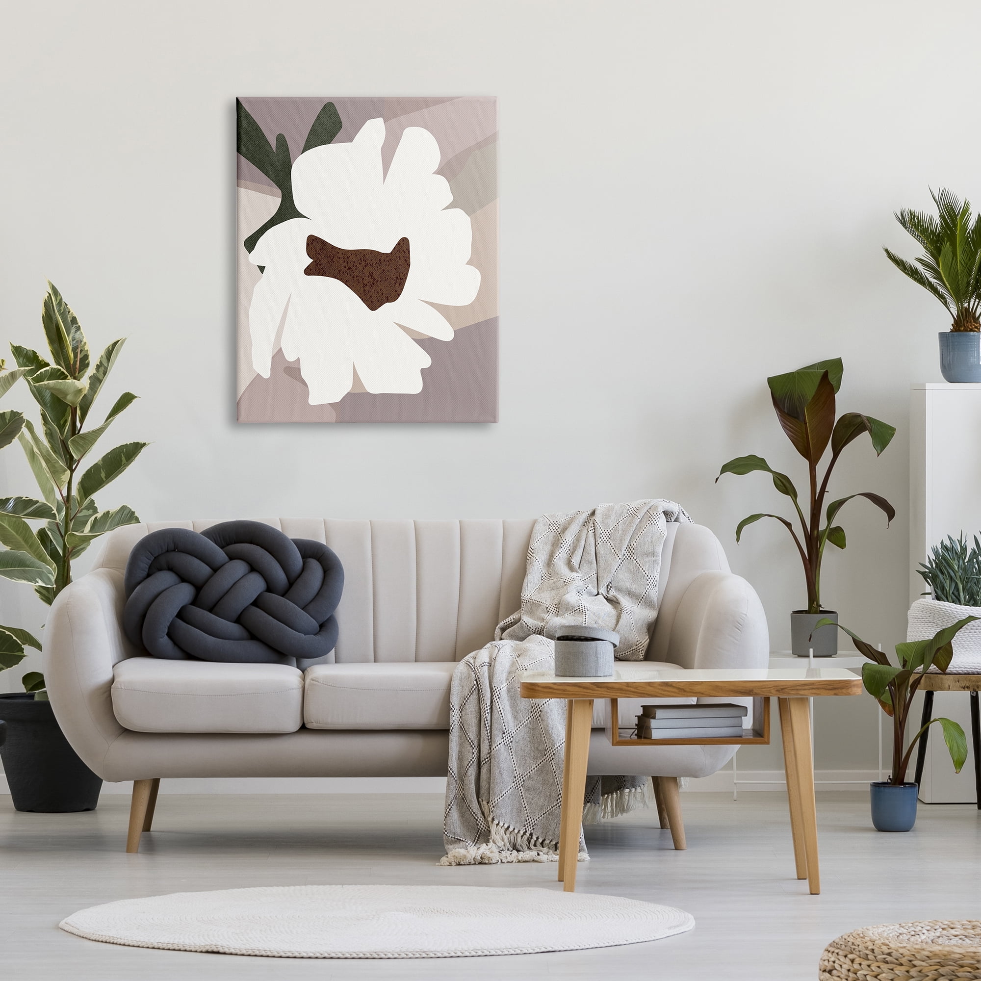 Stupell Industries White Contemporary Flower Botanical & Floral Painting Gallery Wrapped Canvas Art Print Wall Art, 30 x 40