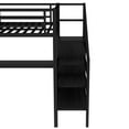thumbnail image 7 of Kumix Full Size Loft Bed with L-shaped Desk and USB, Metal Loft Bed with Wardrobe and Adjustable Shelf for Teens Adults, High Loft Bed with LED for Bedroom, Full Loft Bed Frame, Black, 7 of 7