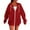 Red, variant on Fmbrln Womens Full Zip Up Hooded Sweatshirts Casual Long Sleeve Solid Sweatshirts Coat Loose Comfy Hoodies with Pockets White M