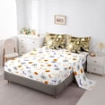 thumbnail image 5 of Feelyou Cute Toilet Ghost Twin Bedding, Boho Floral Black Cat Bedding Comforter Set, Sage Green, Halloween Reversible, 7pcs, 5 of 7