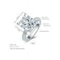 thumbnail image 3 of 4.5CT Emerald Cut Halo Solitaire AAA CZ Engagement Wedding Ring, 3 of 4