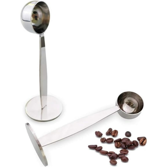 RUseeN 2 pcs 2-in-1 Stainless Steel Coffee Scoop Espresso Tamper with Pressed Portable Coffee Tamper for Coffee Bean Pressing, 15ml