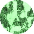 thumbnail image 1 of Ahgly Company Indoor Round Abstract Emerald Green Modern Area Rugs, 4' Round, 1 of 4