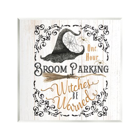 Stupell Industries Rustic Broom Parking Holiday Painting Unframed Art Print Wall Art, 12 x 12