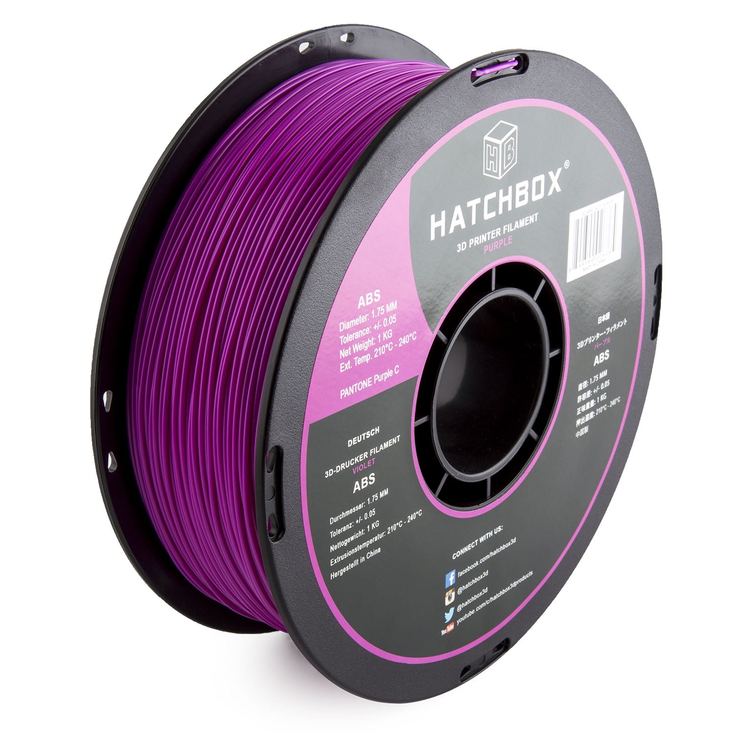 HATCHBOX 3D ABS 1KG1 75 PUR ABS 3D Printer Filament Dimensional
