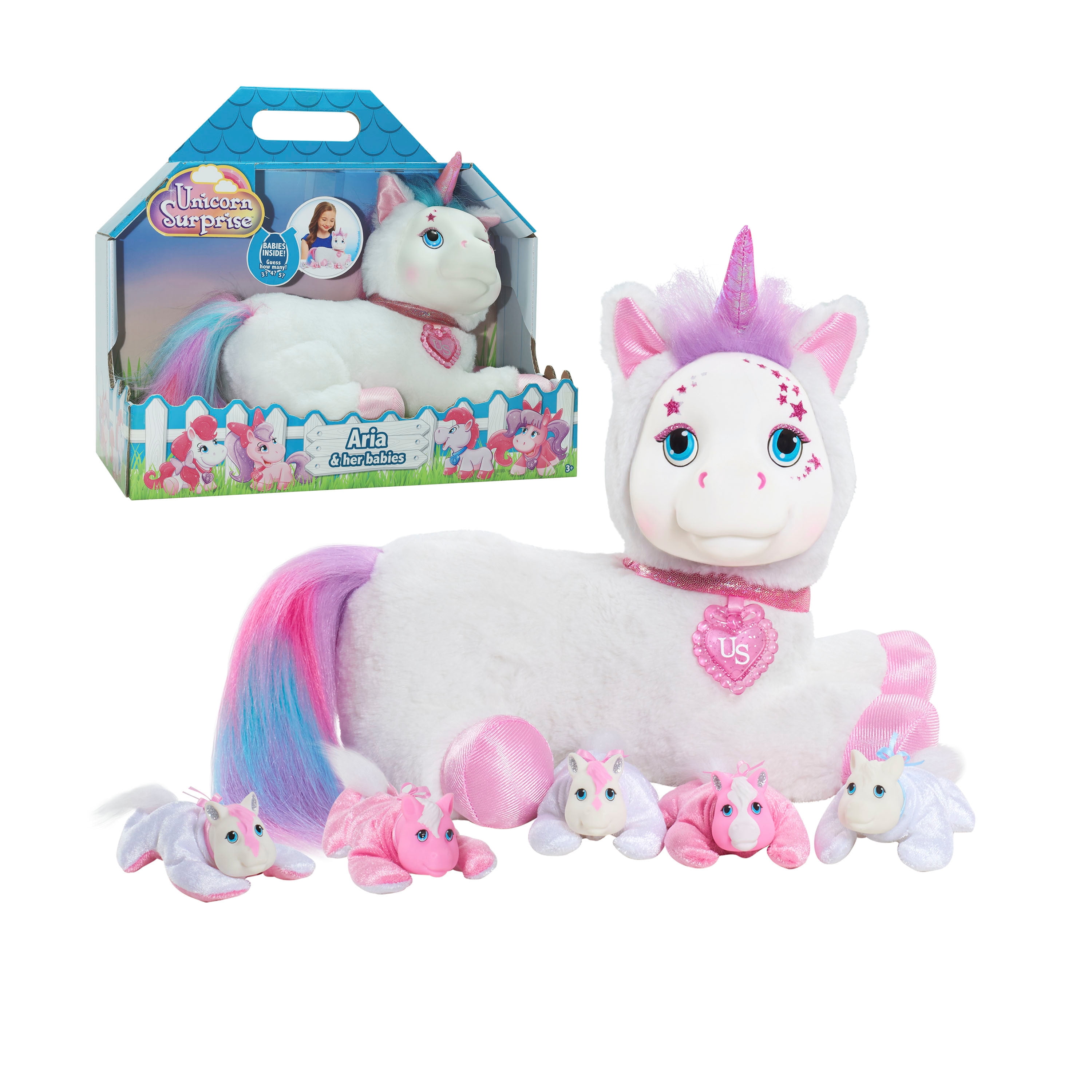 Unicorn Surprise Aria, White, Stuffed Animal Unicorn and Babies, Toys for  Kids, Kids Toys for Ages 3 Up, Gifts and Presents 