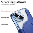 thumbnail image 5 of Cases for iPhone 15 Case with Card Holder [Compatible with MagSafe] [Camera Lens Protector] [RFID Blocking]  Plating Clear Case 2 in 1 Detachable Flip Wallet for iPhone 15, Blue, 5 of 11