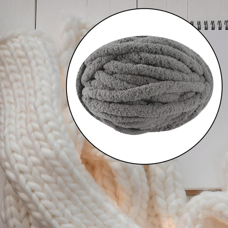 Thick Chunky Yarn Chunky Wool Yarn Bulky Yarn for Crocheting Arm Knitting  Yarn Weight Yarn Knit Yarn for Knitted Blanket Mat Weaving Sweater Gray 