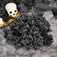 thumbnail image 5 of Halloween Artificial Rose with Creepy Crawlers Spooky Floral Arrangement Horror Party Decor(Black), 5 of 9
