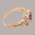 thumbnail image 4 of LBG British Made 10k Rose Gold Ruby & Opal ring Womens Statement Ring - 33 size options - Size 11.75, 4 of 8