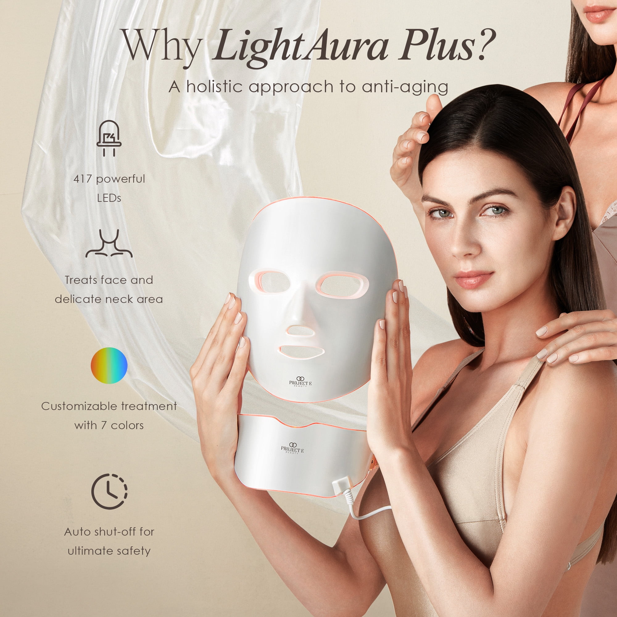 Project E Beauty LED Light Therapy Mask | 7 Colors Blue and