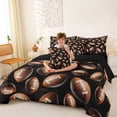 thumbnail image 3 of Castle Fairy Football Print Full Size Bedding Sets 7 Pieces, Ball Gamer Full Size Bed in a Bag, Black Brown White,Black Reversible, 3 of 7