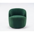 thumbnail image 4 of Swivel Accent Armchair,Modern Teddy Fabric Barrel Sofa with Curved Back and Armrest,Comfy Single Sofa Chair for Living Room Bedroom Office,Green, 4 of 7
