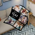 thumbnail image 4 of Custom Photo Collage Blanket for Family, Customized Bed Blanket with 10 Pictures & Text for Best Friends Kids Personalized Your Own Photos on Throw Blanket for Birthday Memorial Gifts, 4 of 6