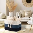 thumbnail image 6 of 118L Extra Large Blanket Basket, Rectangle Woven Cotton Rope Storage Basket,Used for storing Dirty Clothes, Stuffed Animal Toy Storage for Living Room,Kids Room,25" x 17" x 16", Gradient Blue, 6 of 14