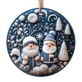 thumbnail image 1 of Adorno navideño de muñeco de nieve azul Harliver, redondo, estilo azul, recuerdo navideño para árbol de Navidad, regalo navideño para mujeres y hombres, adorno colgante de 7,6 cm., 1 of 6