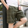 thumbnail image 3 of Wholesale New Loose Fashion Shorts Pure 100% Cotton Casual 4 color Selection Plaid Clothing Beach Shorts Men, 3 of 5